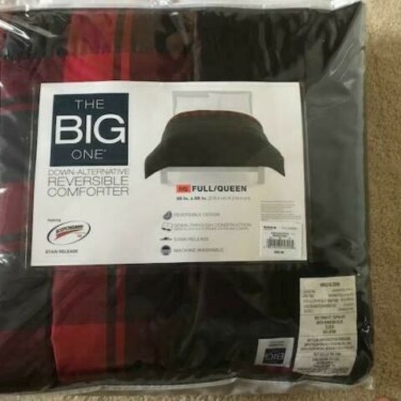 NIP RED PLAID DOWN ALTERNATIVE COMFORTER FULL/QUEEN - Picture 11 of 11